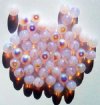 50 8mm Milky Light Pink Opal AB Round Glass Beads